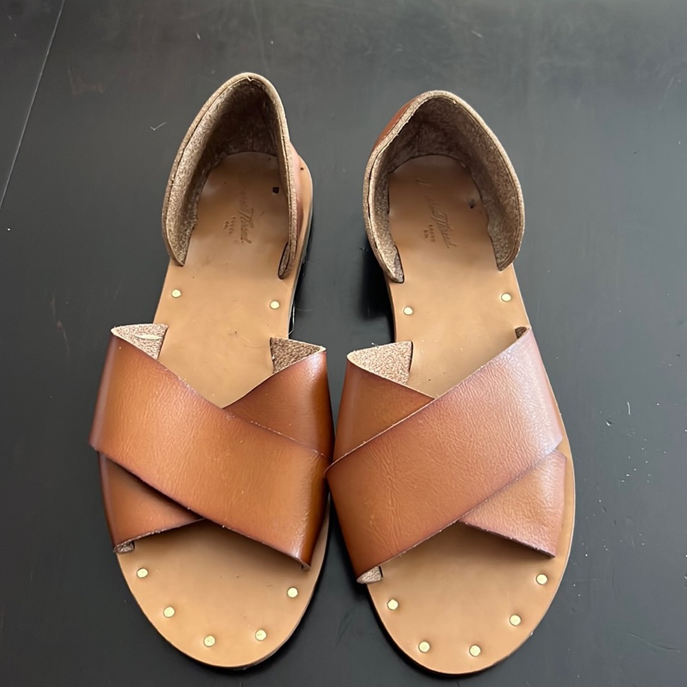 Brown slip on sandal with back size 7 women’s